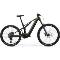 Cyclestore Merida Bikes Merida eOne-Sixty 875 Mullet Electric Mountain Bike 2025 Mid - Gold/Grey | Save up to 12% with Loyalty Scheme & FREE 48hr tracked postage over £20.