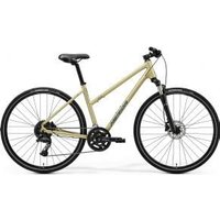 Cyclestore Merida Bikes Merida Crossway 300 Womens 700c Step-thru Sports Hybrid Bike 2025 Small - Silk Champagne/Blue | Save up to 12% with Loyalty Scheme & FREE 48hr tracked postage over £20.