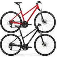 Cyclestore Merida Bikes Merida Crossway 10 Womens 700c Step-thru Sports Hybrid Bike 2025 Small - Black/Silver | Save up to 12% with Loyalty Scheme & FREE 48hr tracked postage over £20.