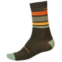 Image of Endura Baabaa Merino Stripe Sock Olive Green
