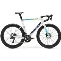 Image of Merida Reacto Team Carbon Road Bike Team Pearl/blue 2025 Medium - Bahrain Victorious Team Pearl/Blue