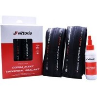 Cyclestore Vittoria Corsa N.EXT 700x28c TLR Twin Tyre Pack with Sealant 80ml 700x28c - Twin Pack - Black | Save up to 12% with Loyalty Scheme & FREE 48hr tracked postage over £20.