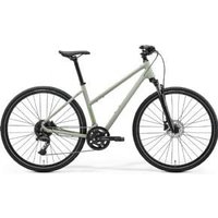Image of Merida Crossway 300 Womens 700c Sports Hybrid Bike 2026 Small - Matt Early Moss Grey (Green)