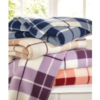 Damart Pack of 2 Checked Fleece Blankets