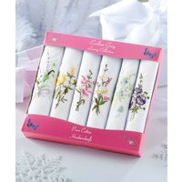 Damart Pack of 6 Embroidered Hankies