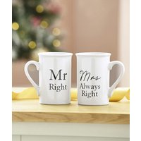 Damart Mr Right & Mrs Always Right Mugs