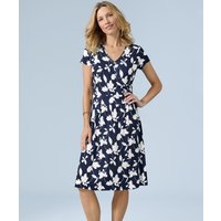 Damart Jersey Print Mock Wrap Dress