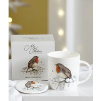 Damart Robin Mug & Coaster Gift Set