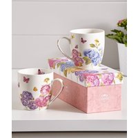 Damart Set of 2 Hydrangea China Mugs at Damart Damart Set of 2 Hydrangea China Mugs.