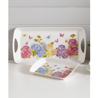 Damart Hydrangea Melamine Tray Set at Damart Damart Hydrangea Melamine Tray Set.