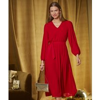 Damart V Neck Elastic Waist Dress