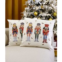 Damart Pack of 2 Nutcracker Cushion Covers Damart Pack of 2 Nutcracker Cushion Covers