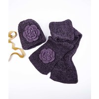 Damart Flower Hat & Scarf Set