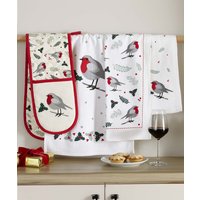 Damart Robin Oven glove & Tea Towel