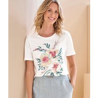Damart Beaded Floral Print T-shirt