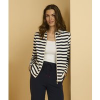 Damart Stripe Zip Front Cardigan