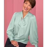 Damart Tie Neck Satin Blouse