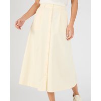 Damart Button-through Cotton Rich Skirt