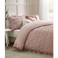Damart The Catherine Lansfield Loft Seersucker Frill Duvet Set