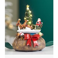 Damart Light-up Christmas Tree with Rotating Santa Sleigh