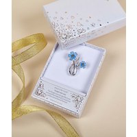 Damart Forget Me Not Elegant Silver Plated Brooch