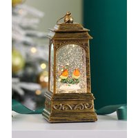 Damart Robin Glitter Water Spinner Lantern