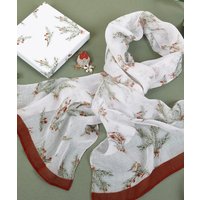 Damart Robins Scarf & Brooch Set