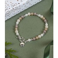 Damart Silver Plated Faux Pearl Bracelet