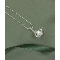 Damart Sparkle Pearl Knot Silver Plated Necklace
