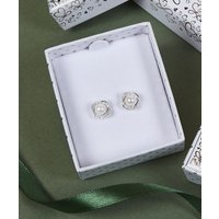 Damart Sparkle Pearl Knot Silver Plated Earrings