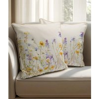 Enjoy 12% Discount on Damarts Set of 2 Velour Floral Cushion Covers