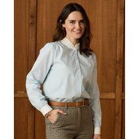 Damart Stripe Frill Neck Shirt