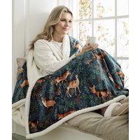 Damart Deyongs Heated Fox & Deer Throw