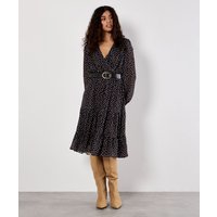 Damart Apricot Chiffon Wrap Dress