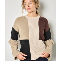 Damart Apricot Patchwork Fringe Jumper