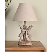 Damart Hestia Wood Effect Hare Table Lamp