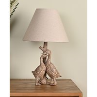 Damart Hestia Wood Effect Duck Resin Table Lamp