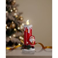 Damart Christmas Ceramic LED Candle with Santa Ornament
