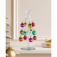 Damart Glass Christmas tree with baubles