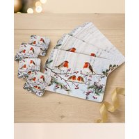 Damart Robins Placemat & Coaster Set