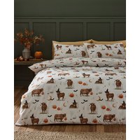 Damart Halloween Highland Cow Bedding Set