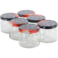 Axentia 6er Set Einmachglas Frucht 425 ml, kleines Marmeladenglas, ideal für Nachspeise oder Vorspeise Axentia 6er Set Einmachglas Frucht 425 ml, kleines Marmeladenglas, ideal für Nachspeise oder Vorspeise