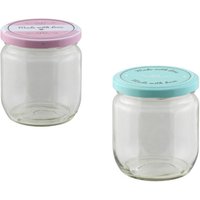 Axentia Einmachglas 425 ml Aufbewahrungsglas in türkis/rosa, 1 Stück, Ø8,5 x Höhe 10 cm Axentia Einmachglas 425 ml Aufbewahrungsglas in türkis/rosa, 1 Stück, Ø8,5 x Höhe 10 cm