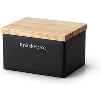 Continenta Knäckebrotdose mit Holzdeckel, 17 x 13 x 11 cm Continenta Knäckebrotdose mit Holzdeckel, 17 x 13 x 11 cm