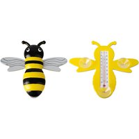 5 Stück Esschert Design Fensterthermometer, Temperaturmesser Motiv Biene mit Saugnapf, von Innen ablesbar, ca. 22 cm x 20 cm 5 Stück Esschert Design Fensterthermometer, Temperaturmesser Motiv Biene mit Saugnapf, von Innen ablesbar, ca. 22 cm x 20 cm