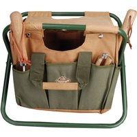 Esschert Design GT01 Kombi-Hocker mit Werkzeughalterungen, 40 x 31 x 31 cm, in grün/braun Esschert Design GT01 Kombi-Hocker mit Werkzeughalterungen, 40 x 31 x 31 cm, in grün/braun