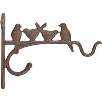 Esschert Design Hanging Basket Haken Vogelmotive, 4,9 x 25 x 20 cm, Hängevorrichtung, aus Gusseisen, mit Vogelfiguren und zwei Haken, Montagelochung Esschert Design Hanging Basket Haken Vogelmotive, 4,9 x 25 x 20 cm, Hängevorrichtung, aus Gusseisen, mit Vogelfiguren und zwei Haken, Montagelochung