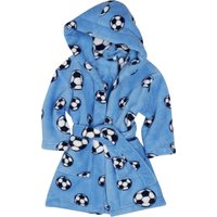 Playshoes Fleece-Bademantel Fußball (blau), Größe: 98/104 Playshoes Fleece-Bademantel Fußball (blau), Größe: 98/104