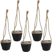 5 Stück Rivanto® Blumenampel Arno konisch nach unten zulaufend Größe S 18x18x16 cm Gesamtlänge 69 cm schwarz 5 Stück Rivanto® Blumenampel Arno konisch nach unten zulaufend Größe S 18x18x16 cm Gesamtlänge 69 cm schwarz