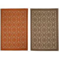 Rivanto® Desert Dream Gartenteppich 121 x 182 cm aus Kunststoff, Schuhmatte/Tischuntersetzer für Terrasse & Balkon, Balkonteppich, Terrassenteppich Rivanto® Desert Dream Gartenteppich 121 x 182 cm aus Kunststoff, Schuhmatte/Tischuntersetzer für Terrasse & Balkon, Balkonteppich, Terrassenteppich